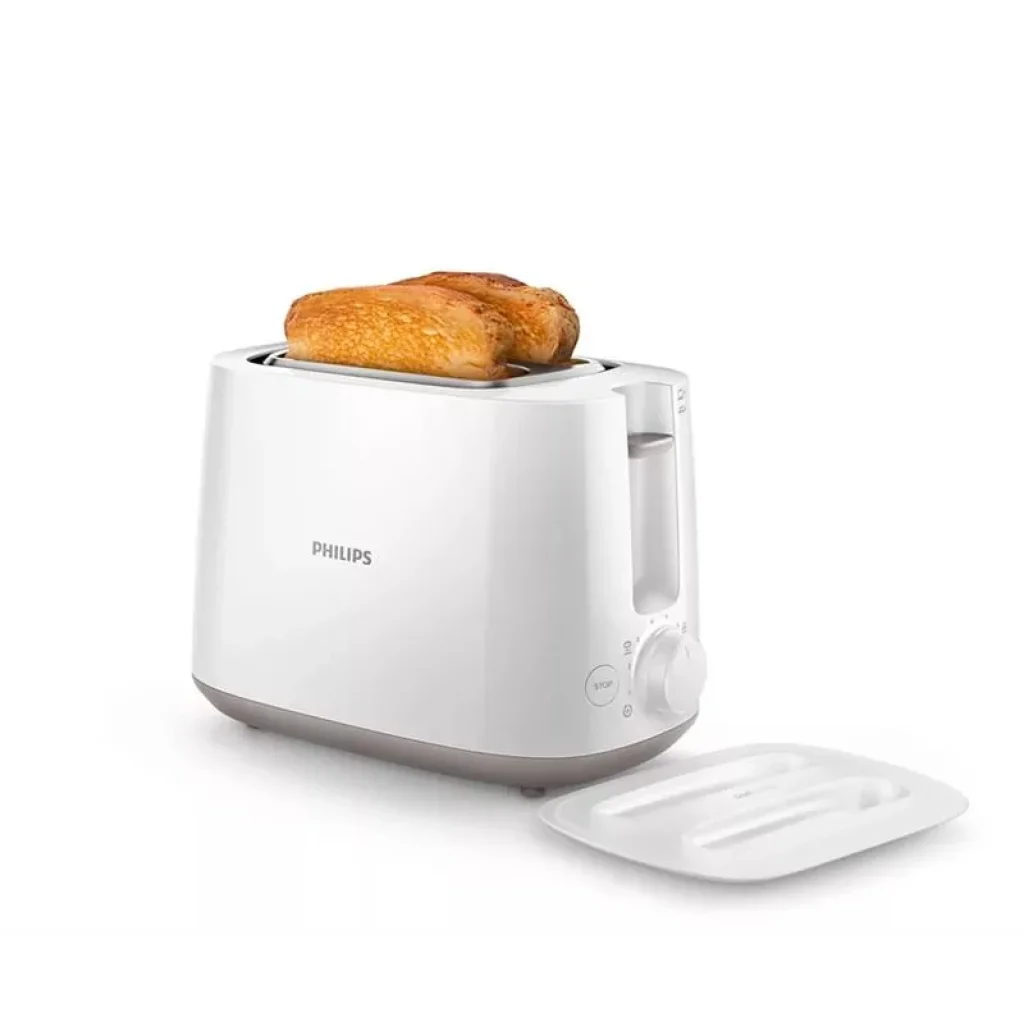 Тостер Philips Daily Collection 830Вт, кришка від пилу, пластик, білий, HD2582/00 UA
